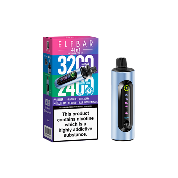20mg Elf Bar 4 in 1 Pod Vape Kit 3200 Puffs