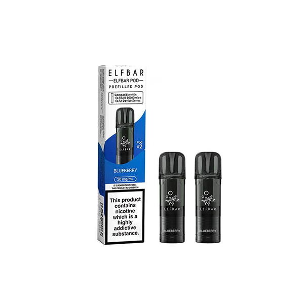 20mg Elf Bar 600 Prefilled Pods 2ml 1200 Puffs - 2 Pcs
