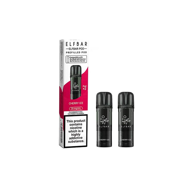 20mg Elf Bar 600 Prefilled Pods 2ml 1200 Puffs - 2 Pcs