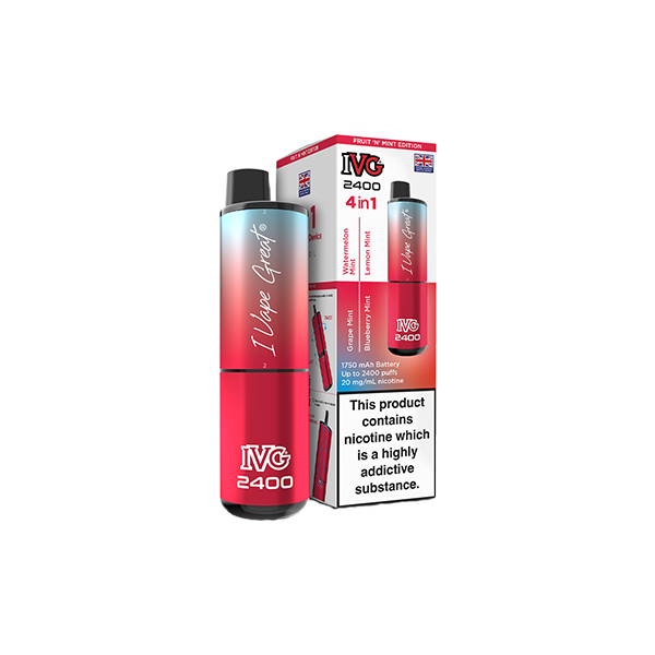 20mg IVG 2400 4 in 1 Multi Edition Rechargeable Pod Vape Kit 2400 Puffs