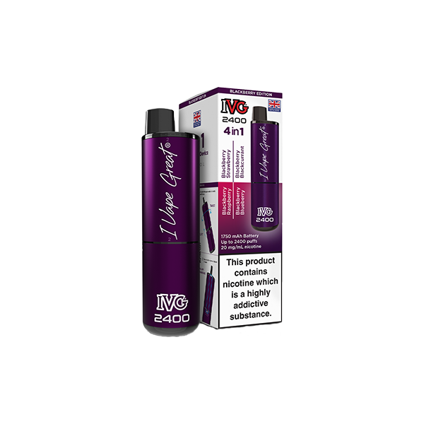 20mg IVG 2400 4 in 1 Multi Edition Rechargeable Pod Vape Kit 2400 Puffs