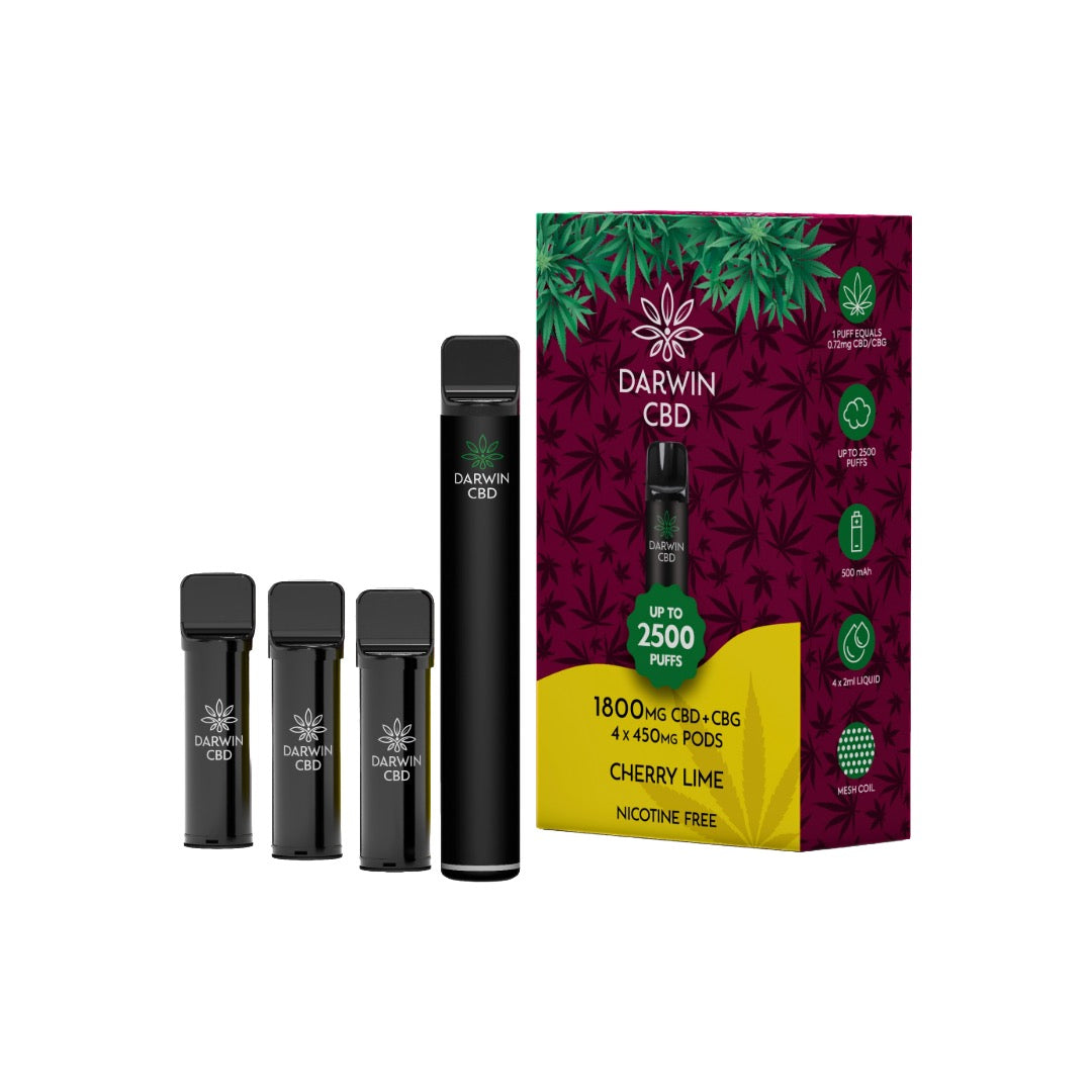 1800mg Darwin CBD + CBG 4 in 1 Pod Vape Kit 2500 Puffs