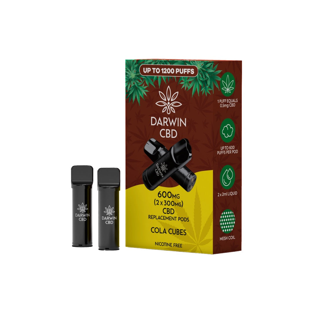 600mg Darwin CBD Prefilled Replacement Pods 1200 Puffs - 2 Pcs