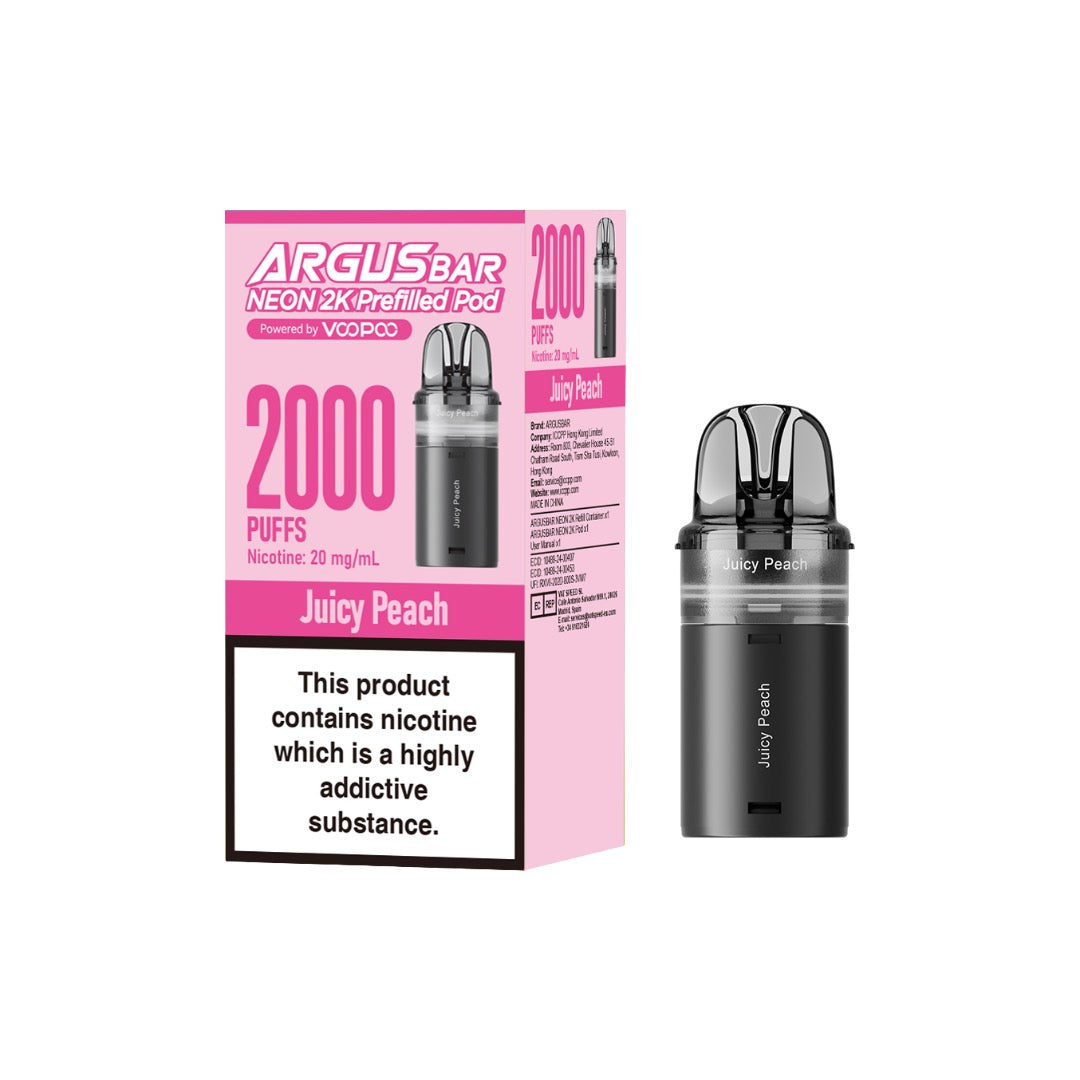 20mg Voopoo Argus Bar Neon 2K Prefilled Pods