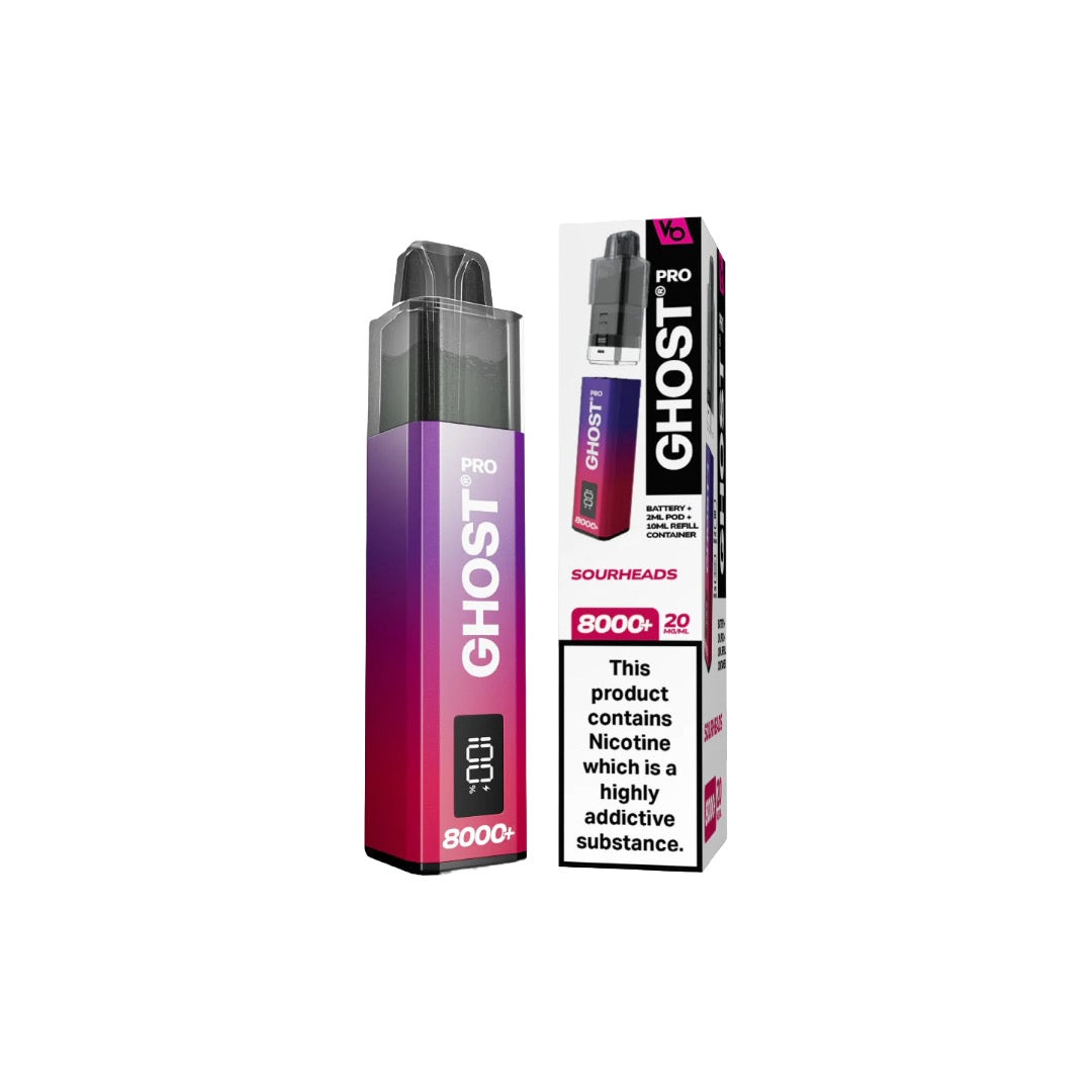 20mg Ghost Pro 8000+ By Vapes Bars Prefilled Pod Vape Kit