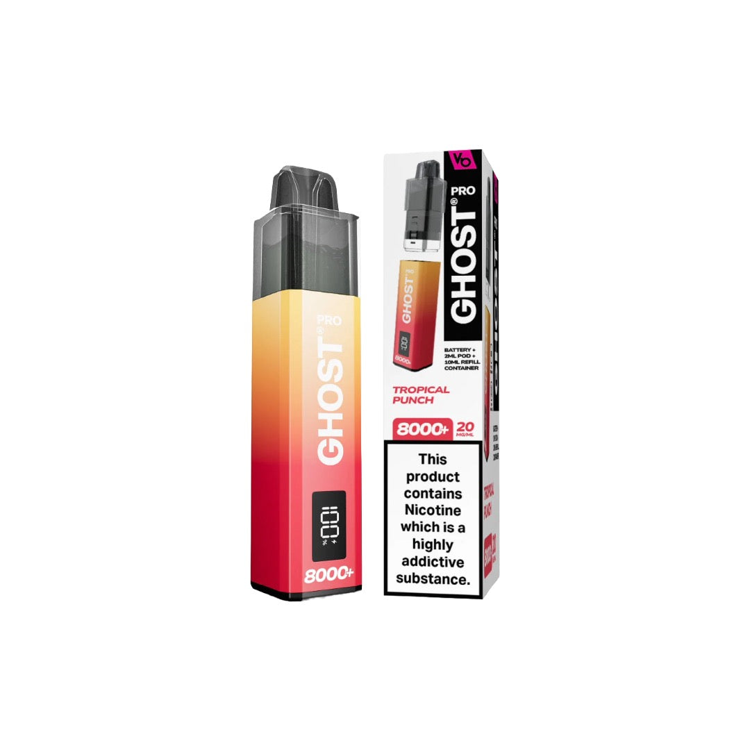 20mg Ghost Pro 8000+ By Vapes Bars Prefilled Pod Vape Kit