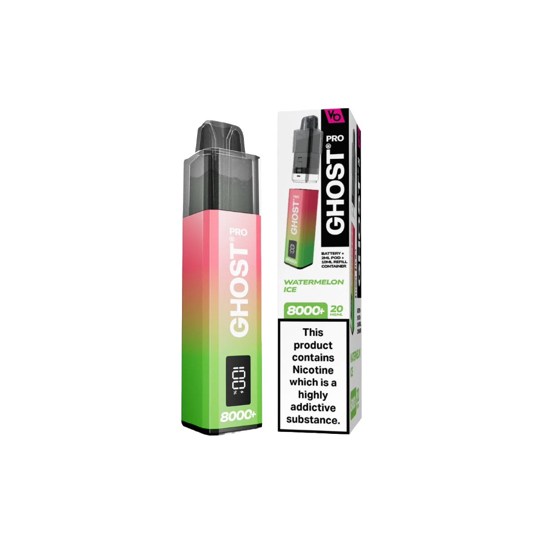 20mg Ghost Pro 8000+ By Vapes Bars Prefilled Pod Vape Kit