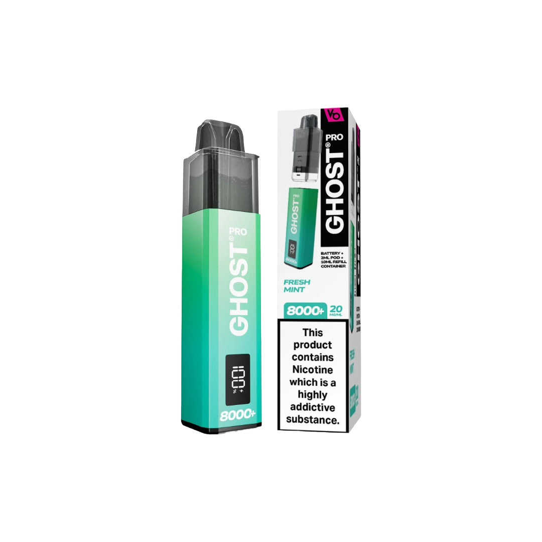 20mg Ghost Pro 8000+ By Vapes Bars Prefilled Pod Vape Kit