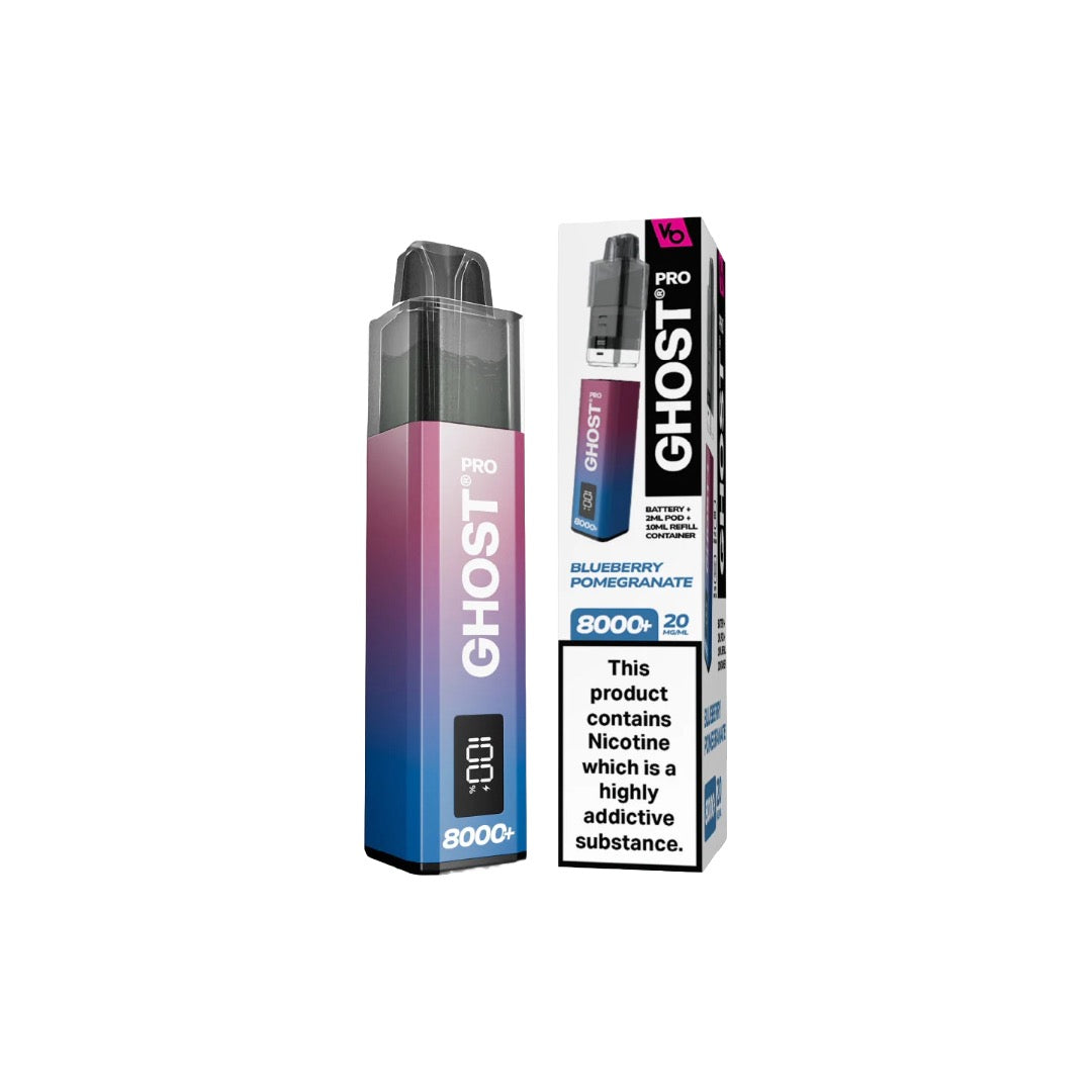 20mg Ghost Pro 8000+ By Vapes Bars Prefilled Pod Vape Kit