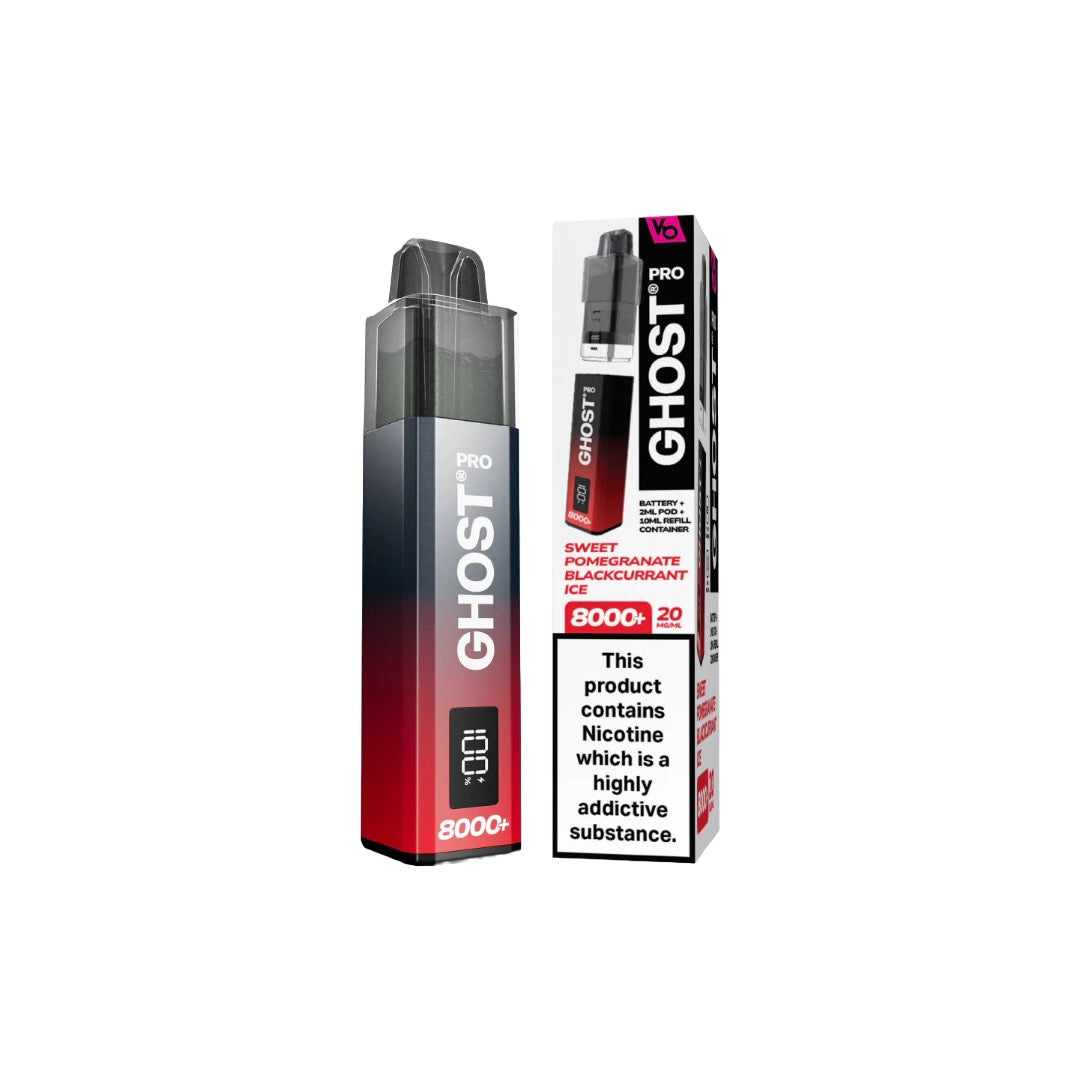 20mg Ghost Pro 8000+ By Vapes Bars Prefilled Pod Vape Kit