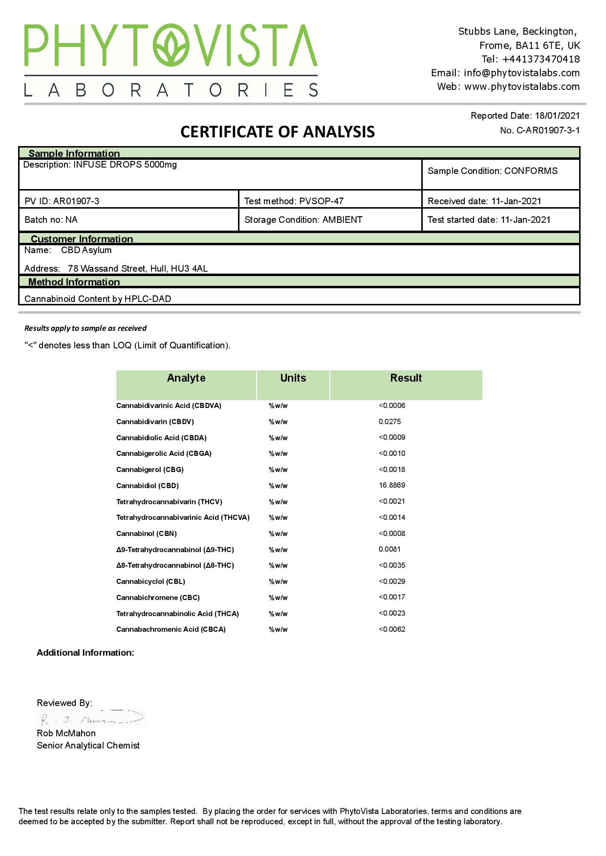 CBD Asylum Infuse 5000mg CBD Peppermint Oil - 30ml