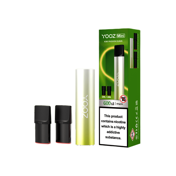 20mg Yooz Mini Rechargeable Device & Vape Pods x2 600 Puffs