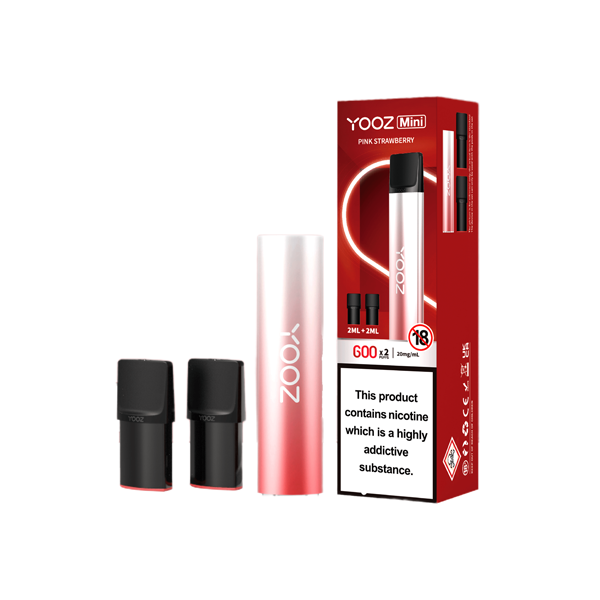 20mg Yooz Mini Rechargeable Device & Vape Pods x2 600 Puffs