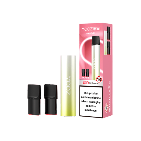 20mg Yooz Mini Rechargeable Device & Vape Pods x2 600 Puffs