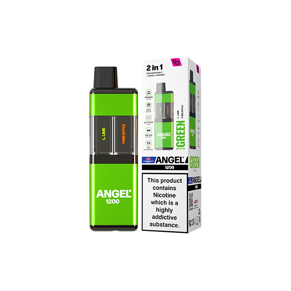 20mg Angel 1200 2in1 By Vapes Bar Dual Prefilled Pod Kit 1200 Puffs