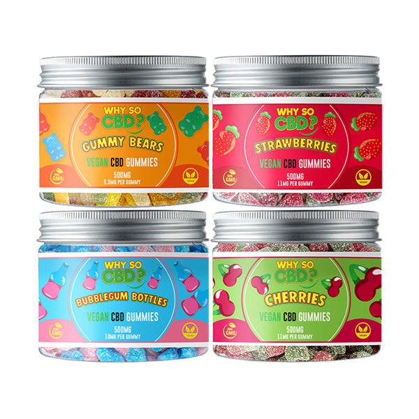 Why So CBD? 500mg Broad Spectrum CBD Small Vegan Gummies - 11 Flavours