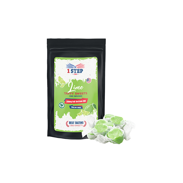 1 Step CBD 250mg Full Spectrum CBD Lime Taffy Grab Bag - 150g